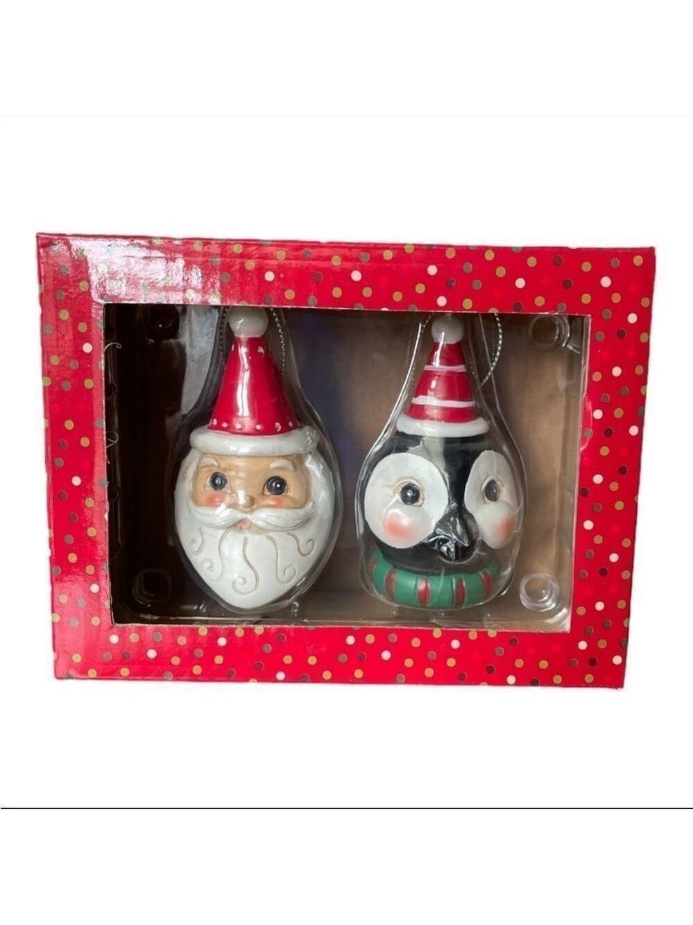 𝅺johanna parker ornaments Santa and Penguin